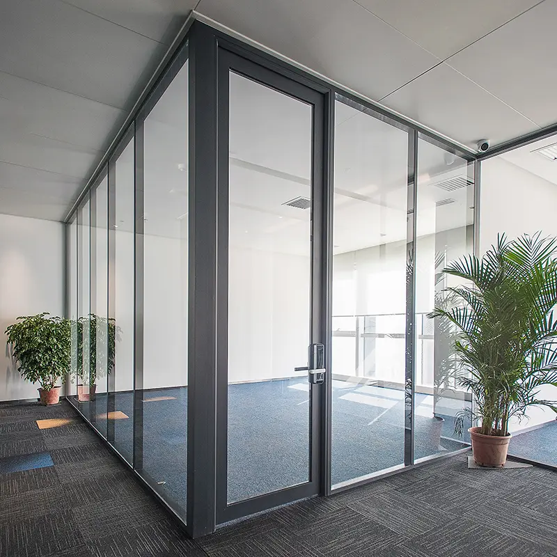 Framed glass door reviewed as part of conference room partition requirements